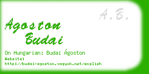 agoston budai business card